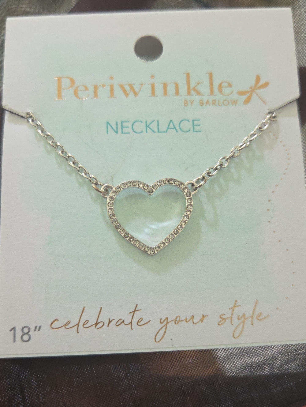 Silver Heart Crystal Necklace